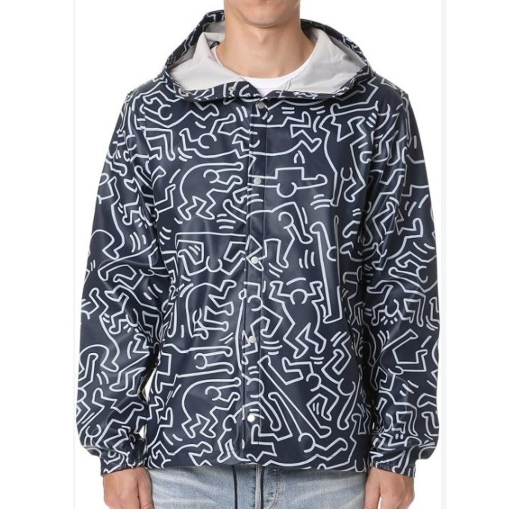 Herschel x Keith Haring Voyage Wind Jacket NWT Medium Peacoat 2017 Rare